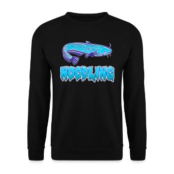 Catfish Fishing Waller Fish Noodler Flathead - Unisex Sweatshirt - black - Front - Alina (178cm) & Michal (187cm)