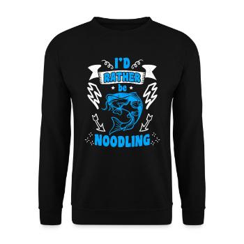 Catfish Angler I ́d rather be Noodling Flathead Fish - Unisex Sweatshirt - black - Front - Alina (178cm) & Michal (187cm)