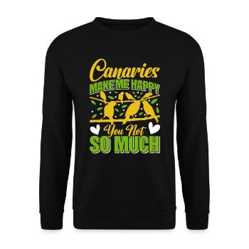 Canary Canaries make me happy songbirds - Unisex Sweatshirt - black - Front - Alina (178cm) & Michal (187cm)