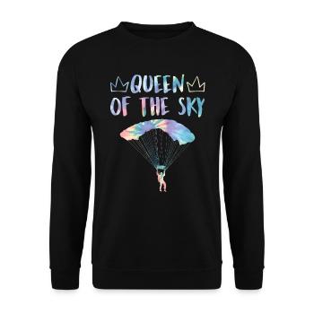 Paragliding Queen of the Sky Gleitschirmflieger - Unisex Pullover - Schwarz - Vorne - Alina (178cm) & Michal (187cm)
