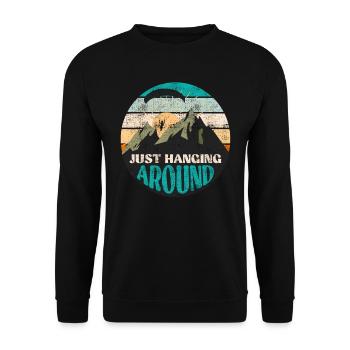 Gleitschirmflieger Just Hanging Around Paraglide - Unisex Pullover - Schwarz - Vorne - Alina (178cm) & Michal (187cm)