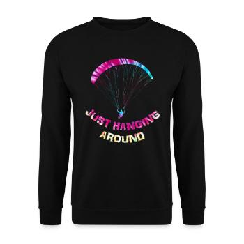 Paragliders I'm just hanging out here - Unisex Sweatshirt - black - Front - Alina (178cm) & Michal (187cm)