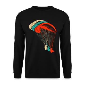 Paragliding Paraglider Shirt Paraglider - Unisex Sweatshirt - black - Front - Alina (178cm) & Michal (187cm)
