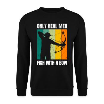 Bogenfischer Seulement de vrais hommes pêchant avec un arc - Sweat-shirt Unisexe - noir - Devant - Alina (178cm) & Michal (187cm)