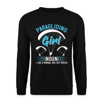 Paragliding Girl Paraglider Ladies - Unisex Sweatshirt - black - Front - Alina (178cm) & Michal (187cm)
