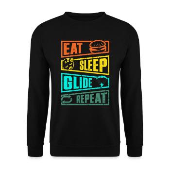 Paraglider Eat Sleep Glide Repeat Gleitschirm - Unisex Sweatshirt - black - Front - Alina (178cm) & Michal (187cm)