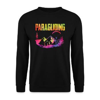 Gleitschirmfliegen Hike and Fly Paragliding - Unisex Sweatshirt - black - Front - Alina (178cm) & Michal (187cm)