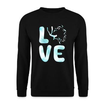 Speerfischen LOVE Speerfischer Dive Fischjagd - Unisex Pullover - Schwarz - Vorne - Alina (178cm) & Michal (187cm)