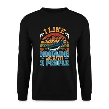Nouilles à tête plate J’aime les nouilles et peut-être 3 personnes - Sweat-shirt Unisexe - noir - Devant - Alina (178cm) & Michal (187cm)