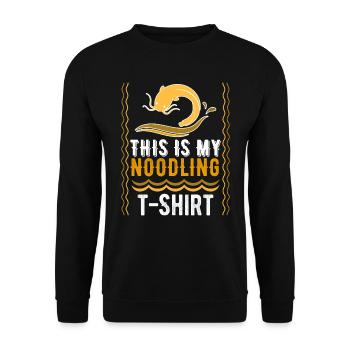 Noodler Ceci est mon T-shirt de nouilles Waller Fishing - Sweat-shirt Unisexe - noir - Devant - Alina (178cm) & Michal (187cm)