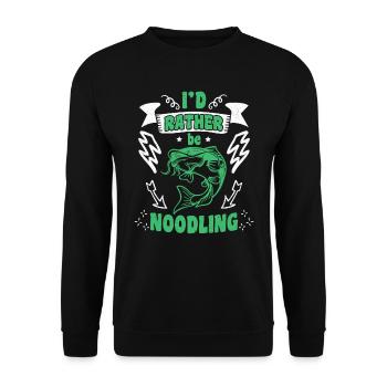 Catfish Angler Je préfère être Noodling Flathead Fish - Sweat-shirt Unisexe - noir - Devant - Alina (178cm) & Michal (187cm)