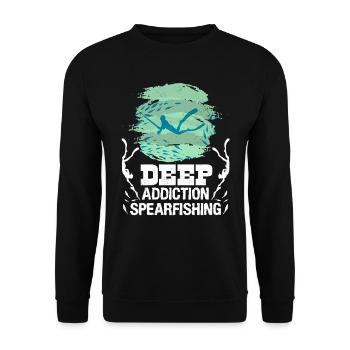 Spearfishing Deep Addiction Addictive Spearfishing - Unisex Sweatshirt - black - Front - Alina (178cm) & Michal (187cm)