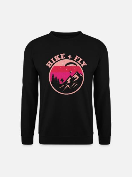 Hike and Fly Gleitschirmfliegen Bergsport - Unisex Pullover - Schwarz