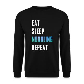 Flathead Fish Eat Sleep Noodling Repeat Catfish - Unisex Sweatshirt - black - Front - Alina (178cm) & Michal (187cm)