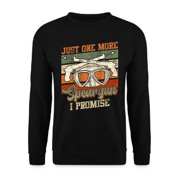 Spearfishing Just one more Speargun Fischjagd - Unisex Pullover - Schwarz - Vorne - Alina (178cm) & Michal (187cm)