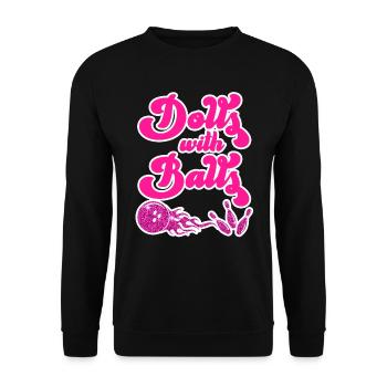 Poupées avec boules Bowling Damen Bowlingkugel - Sweat-shirt Unisexe - noir - Devant - Alina (178cm) & Michal (187cm)