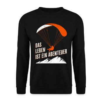 Paragliding Life is an adventure - Unisex Sweatshirt - black - Front - Alina (178cm) & Michal (187cm)