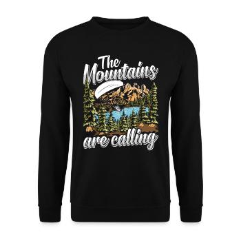 Mountaineering The Mountains are Calling - Unisex Sweatshirt - black - Front - Alina (178cm) & Michal (187cm)