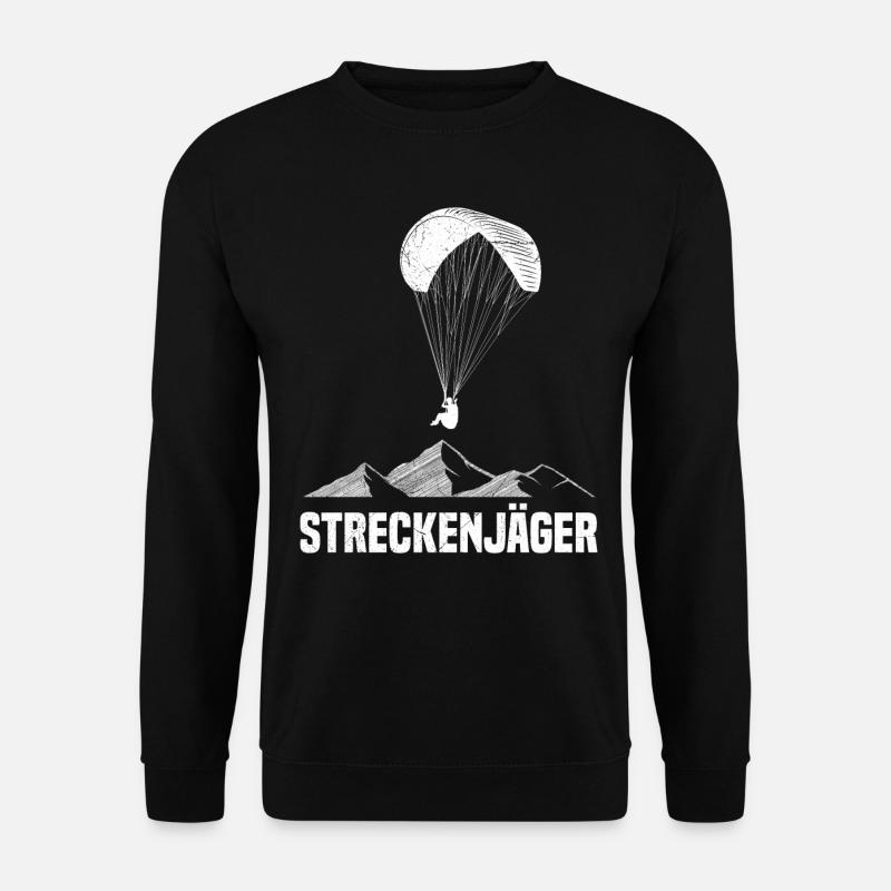 Streckenflug Streckenjäger Paragliding Shirt - Unisex Pullover - Schwarz