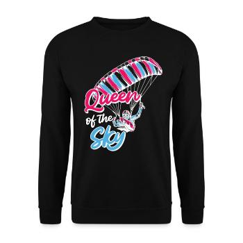 Gleitschirmflieger Frauen Queen of the Sky - Unisex Pullover - Schwarz - Vorne - Alina (178cm) & Michal (187cm)