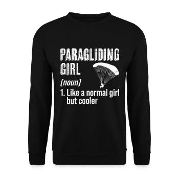 Paragliding Girl Paragliding Paraglider - Unisex Sweatshirt - black - Front - Alina (178cm) & Michal (187cm)
