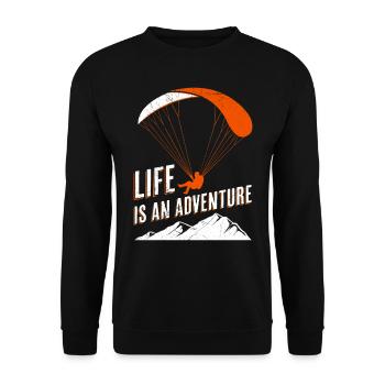 Paragliding Life is an adventure - Unisex Sweatshirt - black - Front - Alina (178cm) & Michal (187cm)
