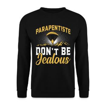 Paraglider Parapentiste Don ́t be Jealous - Unisex Sweatshirt - black - Front - Alina (178cm) & Michal (187cm)