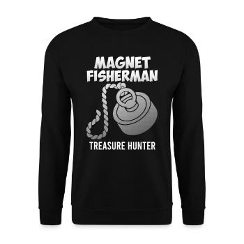 Magnetfischer Treasure Hunting Magnetfischen - Unisex Sweatshirt - black - Front - Alina (178cm) & Michal (187cm)