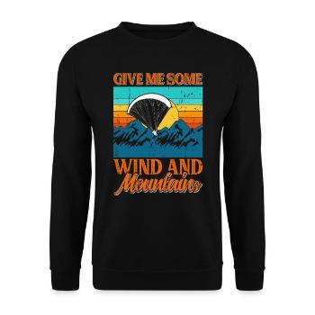Vol en parapente thermique Donnez-moi le vent et les montagnes - Sweat-shirt Unisexe - noir - Devant - Alina (178cm) & Michal (187cm)