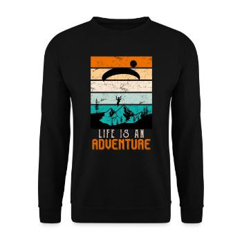 Paragliders Life is an adventure - Unisex Sweatshirt - black - Front - Alina (178cm) & Michal (187cm)