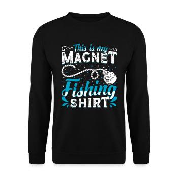 Magnetangler This is my Magnet Fishing Shirt - Unisex Pullover - Schwarz - Vorne - Alina (178cm) & Michal (187cm)