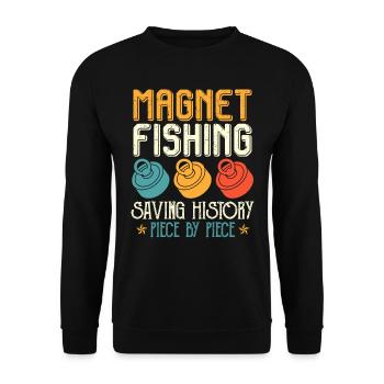 Magnet Pêche Sauver l’histoire Magnet Pêcheurs - Sweat-shirt Unisexe - noir - Devant - Alina (178cm) & Michal (187cm)