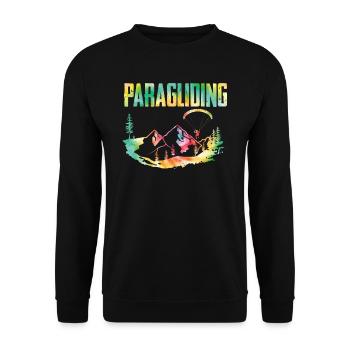 Gleitschirmfliegen Hike and Fly Paragliding - Unisex Pullover - Schwarz - Vorne - Alina (178cm) & Michal (187cm)