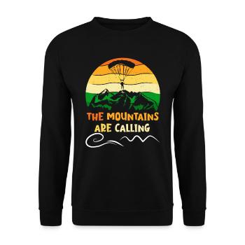 Paragliding The Mountains are Calling - Unisex Pullover - Schwarz - Vorne - Alina (178cm) & Michal (187cm)