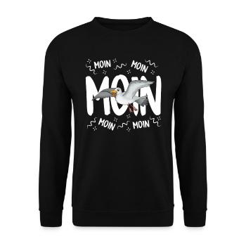 Moin Moin Moin Norddeutschland Shirt Vogelfreund - Sweat-shirt Unisexe - noir - Devant - Alina (178cm) & Michal (187cm)