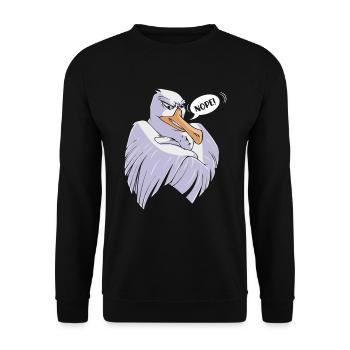 Mouettes têtues NOPE! Oiseau côtier Mouette - Sweat-shirt Unisexe - noir - Devant - Alina (178cm) & Michal (187cm)