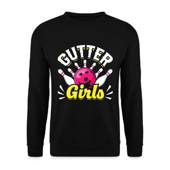 Bowling Damen Gutter Girls Shirt Bowler - Unisex Sweatshirt - black - Front - Alina (178cm) & Michal (187cm)
