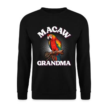 Macaw Grandma Bird Lover Macaw Parrots - Unisex Sweatshirt - black - Front - Alina (178cm) & Michal (187cm)