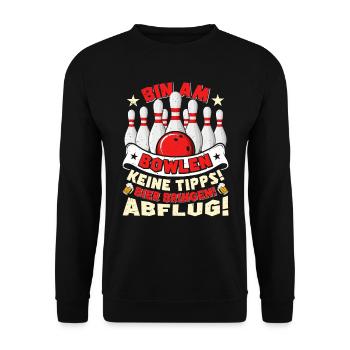 Bowling Je suis bowling Pas de conseils! Apportez de la bière! - Sweat-shirt Unisexe - noir - Devant - Alina (178cm) & Michal (187cm)