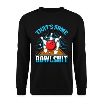 Bowling Shirt lustig That´s some Bowlshit - Unisex Pullover - Schwarz - Vorne - Alina (178cm) & Michal (187cm)