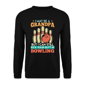 Bowling Men Peut-être une chemise drôle de grand-père - Sweat-shirt Unisexe - noir - Devant - Alina (178cm) & Michal (187cm)