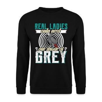 Parrot Real Ladies n’a besoin que d’une nuance de gris - Sweat-shirt Unisexe - noir - Devant - Alina (178cm) & Michal (187cm)