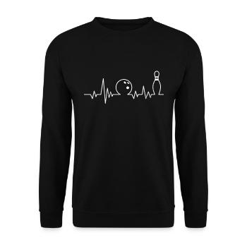 Bowling Herzklopfen Bowlingbahn Bowlingkurgel - Unisex Pullover - Schwarz - Vorne - Alina (178cm) & Michal (187cm)