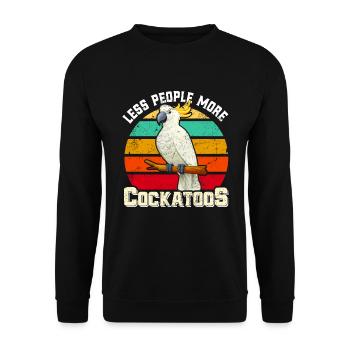 Cacatoès Moins de gens plus Cacatoès Cacatoès Oiseau - Sweat-shirt Unisexe - noir - Devant - Alina (178cm) & Michal (187cm)
