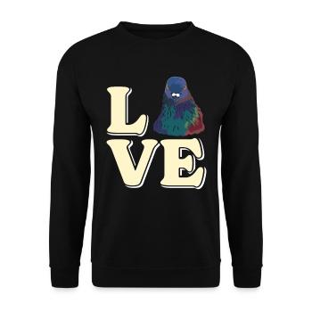 LOVE Tauben I Freaking Love Pigeons Tauben Shirt - Sweat-shirt Unisexe - noir - Devant - Alina (178cm) & Michal (187cm)