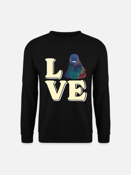 LOVE Tauben I Freaking Love Pigeons Tauben Shirt - Unisex Pullover - Schwarz