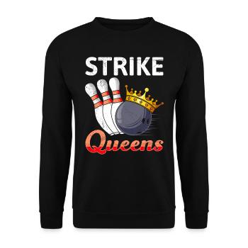 Strike Queens Bowling Shirt Women's Bowling Player - Unisex Sweatshirt - black - Front - Alina (178cm) & Michal (187cm)