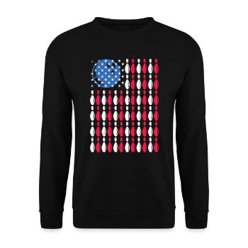 USA Bowling Player America Bowling Shirt - Unisex Sweatshirt - black - Front - Alina (178cm) & Michal (187cm)