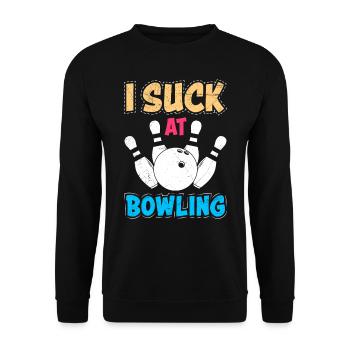 Joueur de bowling drôle Je suce à la chemise de bowling - Sweat-shirt Unisexe - noir - Devant - Alina (178cm) & Michal (187cm)