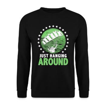 Gleitschirmflieger Just Hanging Around Paraglider - Unisex Pullover - Schwarz - Vorne - Alina (178cm) & Michal (187cm)